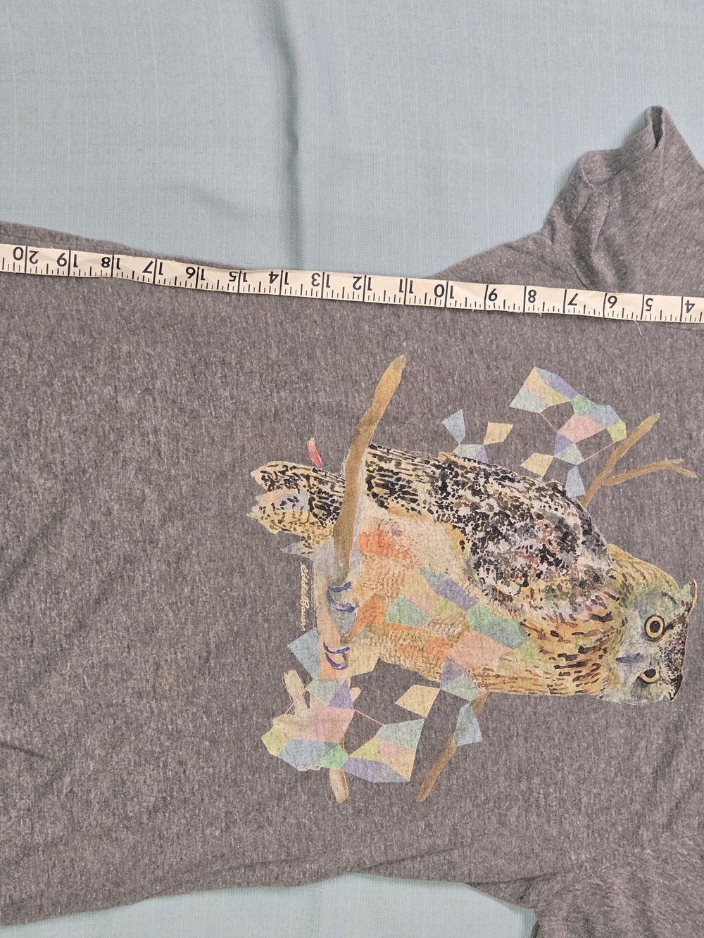 Eddie Bauer Heather Gray Owl Graphic Short Sleeve Tee - Picture 5 of 6